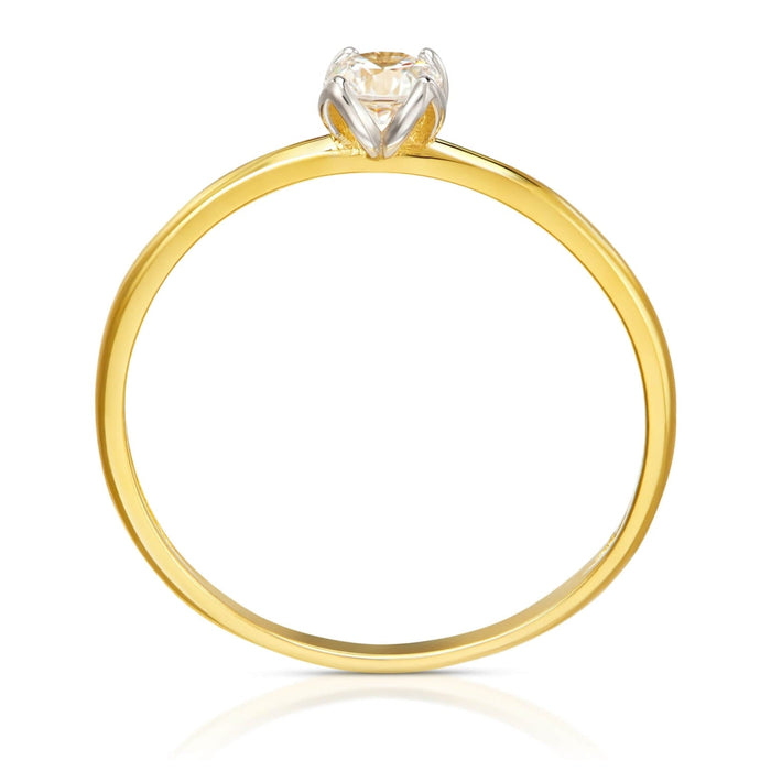 Inel de Logodnă Aur 8K cu Zirconiu – Eleganță Simplă