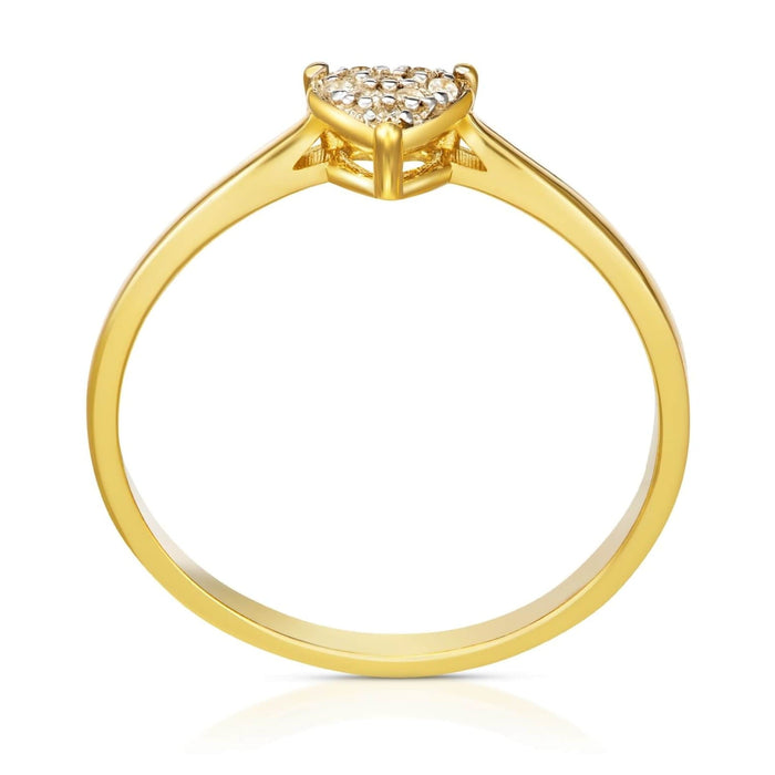 Inel Aur 8K Inimă cu Zirconii - Eleganță Romantică