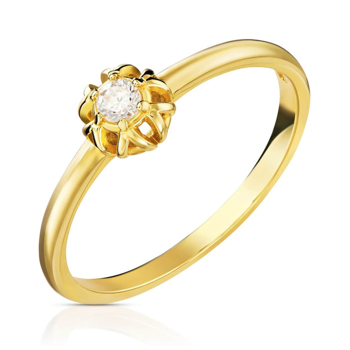 Inel de Logodnă Aur 8K cu Zirconiu - Eleganță Clasică