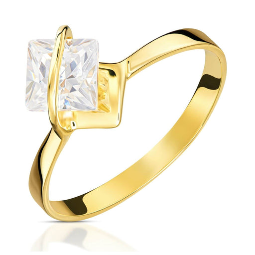 Inel Aur 8K - Design Bandaj Elegant cu Zirconiu