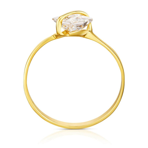 Inel Aur 8K - Design Bandaj Elegant cu Zirconiu