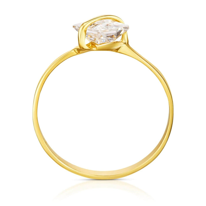 Inel Aur 8K - Design Bandaj Elegant cu Zirconiu