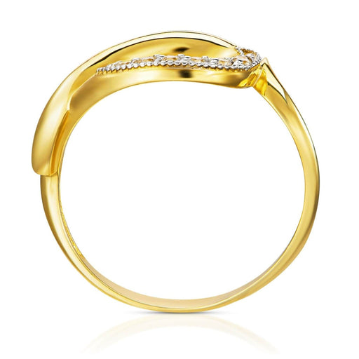 Inel Aur Împletit 8K cu Zirconii - Eleganță Subtilă