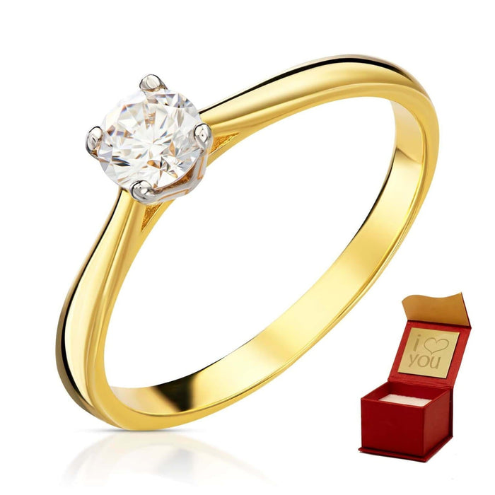 Inel Clasic Aur 8K cu Zirconiu - Eleganță Atemporală