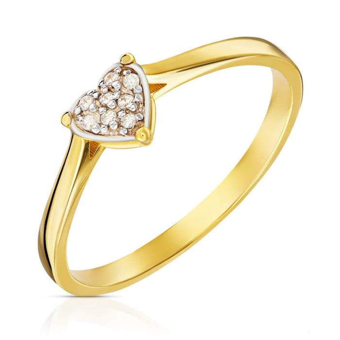 Inel Aur 8K Inimă cu Zirconii - Eleganță Romantică
