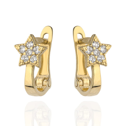 Cercei Aur 14k cu Stelute si Zirconii Albe