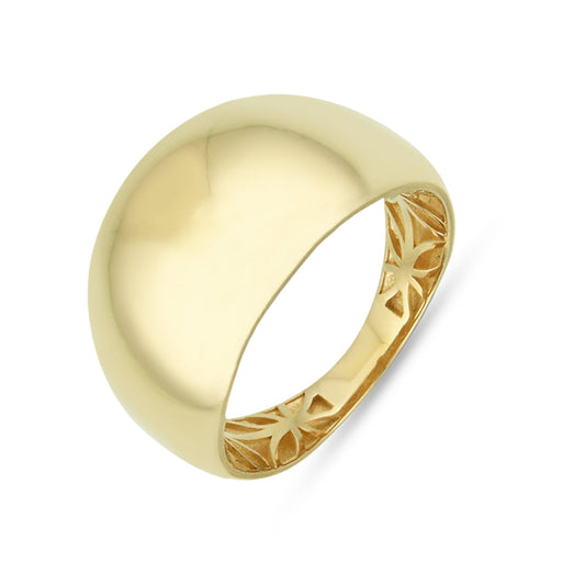 Inel Neted din Aur cu Flori Ajurate în Interior