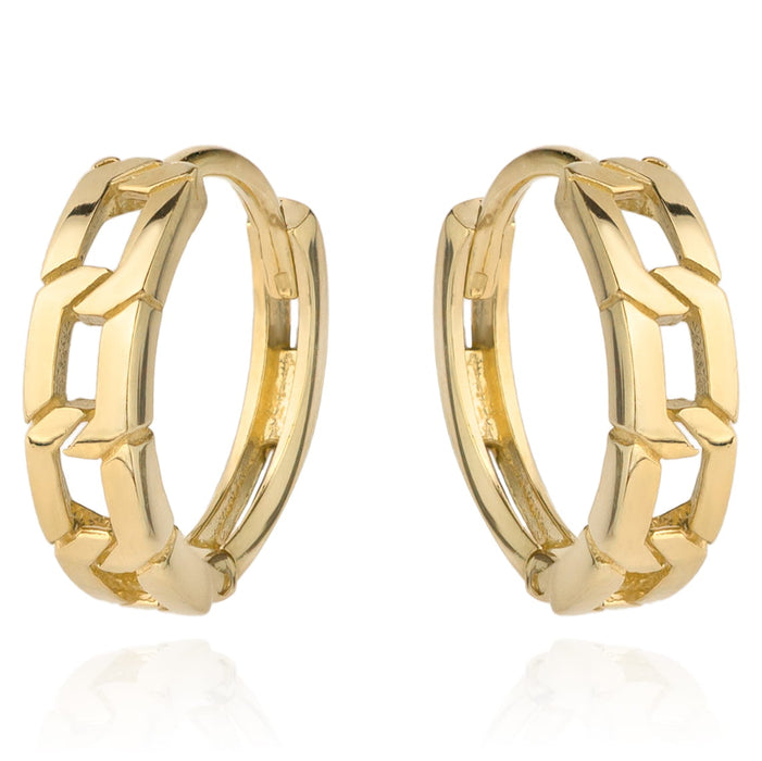 Cercei de aur împletitură împletită pe creolă