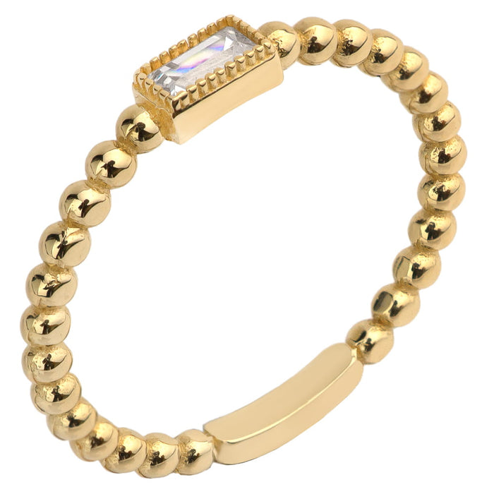 Inel Aur 14k cu Bilute si Zircon Alb