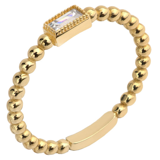 Inel Aur 14k cu Bilute si Zircon Alb