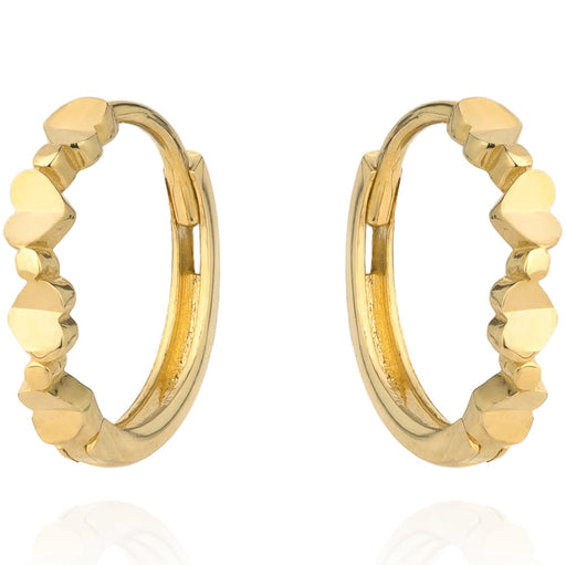 Patru cercei cu inimioare de aur pe creolă