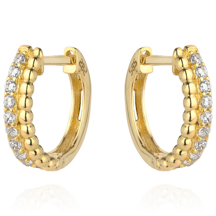 Cercei Aur 14k cu Zirconii si Bilute