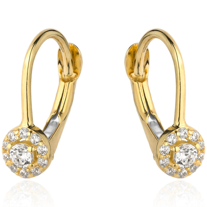 Cercei Aur 14k cu Zirconii Albe