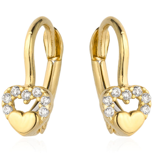 Cercei Aur 14K cu Zirconiu - Inima