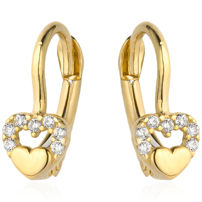 Cercei Aur 14K cu Zirconiu - Inima