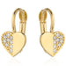 Cercei Aur 14k cu Inimioare si Zirconii