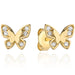 Cercei cu Fluturas si Zirconi - Aur 14k