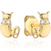 Cercei Aur 14k cu Pisicuta si Zirconii Albe