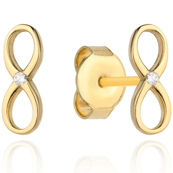 Cercei Aur 14k cu Infinit si Zirconiu