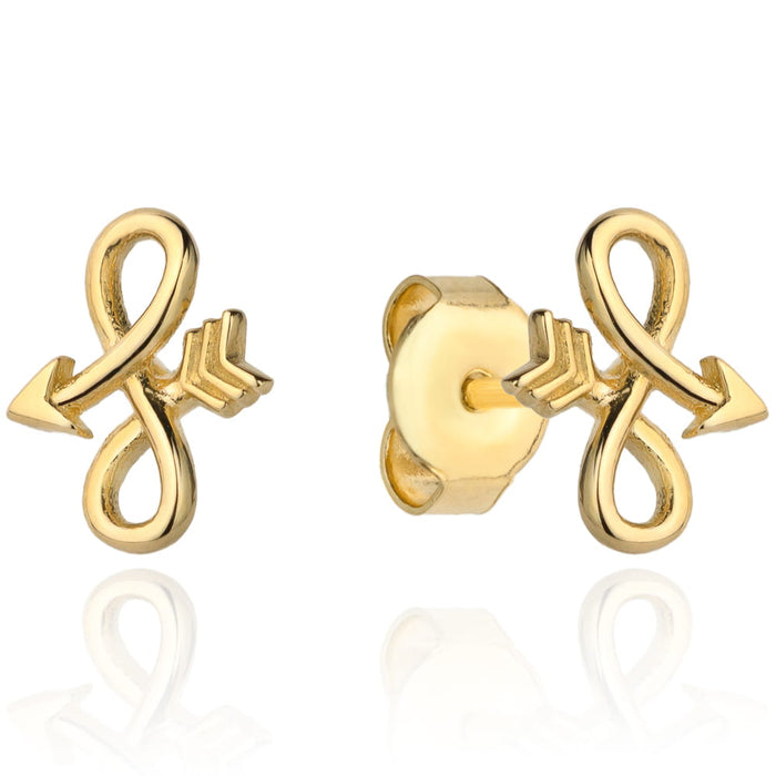 Cercei Aur 14k cu Inifnit si Sageata