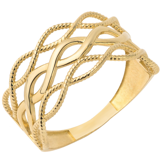 Inel din Aur Galben cu Simboluri Infinit