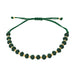 Brățară cu bile si pietre de smarald pe șnur verde