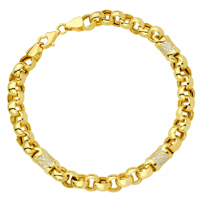 Brățară din țesătură Rolo din aur împânzită cu pietre