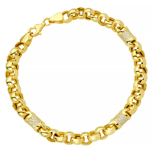 Brățară din țesătură Rolo din aur împânzită cu pietre