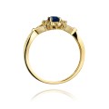 Inel Aur 14K cu Safir 0.70 ct si Diamante Naturale 0.12 ct