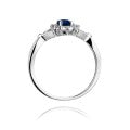 Inel Aur 14K cu Safir 0.70 ct si Diamante Naturale 0.12 ct