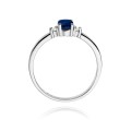 Inel Aur 14K cu Safir 0.70 ct si Diamante Naturale 0.08 ct