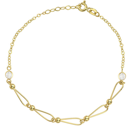 Bratara Lant cu Zale si Cristale- Aur 14k