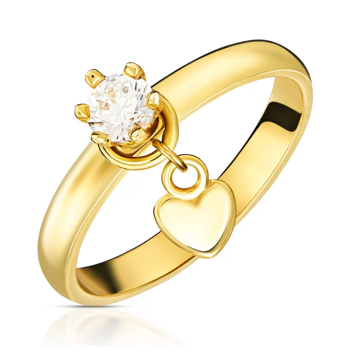 Inel Aur 14k cu Inima si Zirconiu
