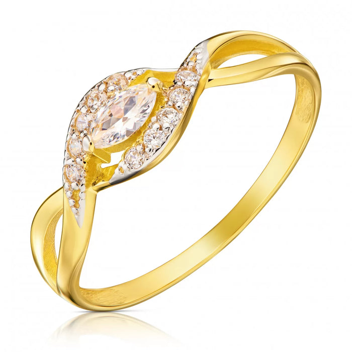 Inel Aur 8K cu Zirconiu Strălucitor - Eleganță Definită