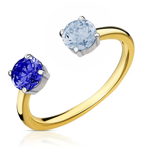 Inel din Aur 8K cu Zirconiu Albastru și galaxie albastră 1/1015 aniversar