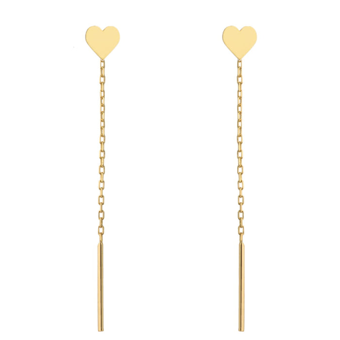 Cercei Fir Aur 14k cu Inimioare