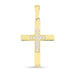 Pandantiv Aur 14k cu Cruce si Zirconii Albe
