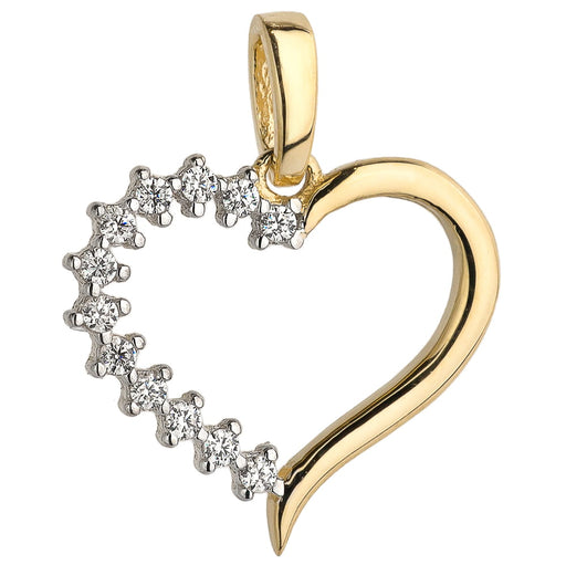 Pandantiv Aur 14K cu Inimioara si Zirconii