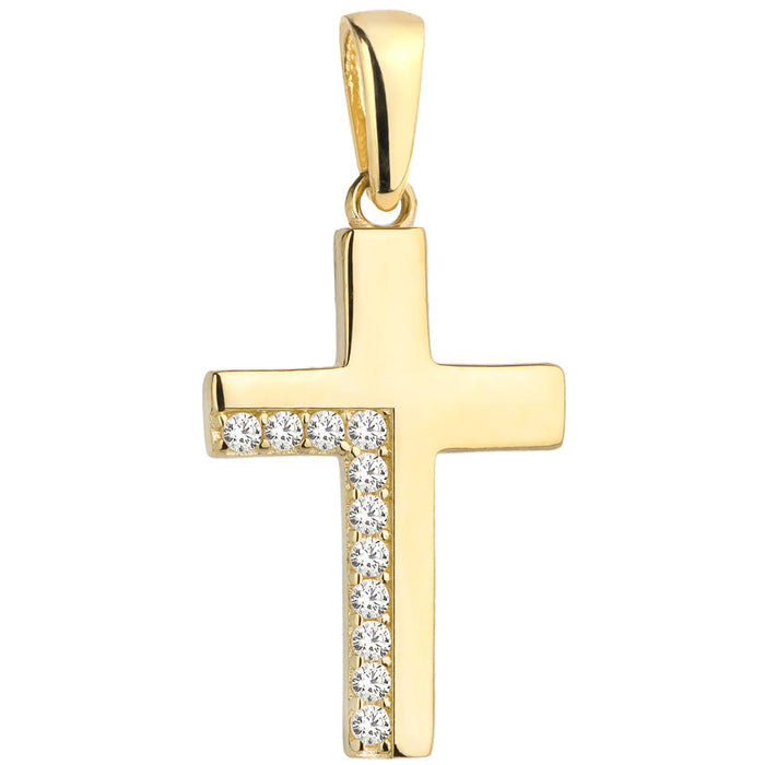 Pandantiv Aur 14k cu Cruciulita si Zirconii