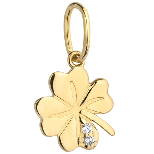 Pandantiv Aur 14K Trifoi Cu Două Zirconii