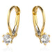 Cercei de aur cu zircon alb central pe o închizătoare franceză