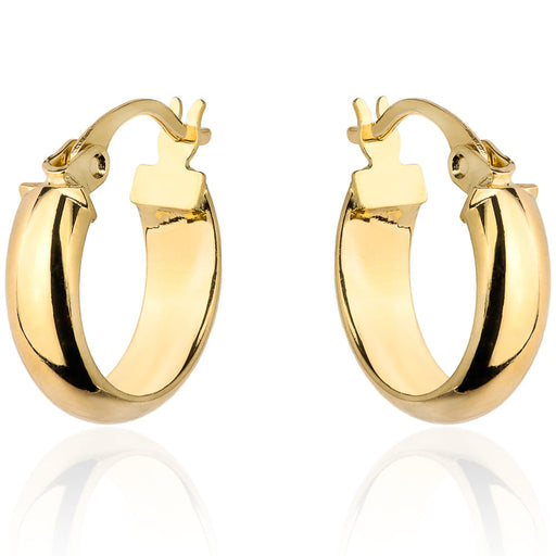 Cercei cerc netezi din aur cu închizătoare englezească