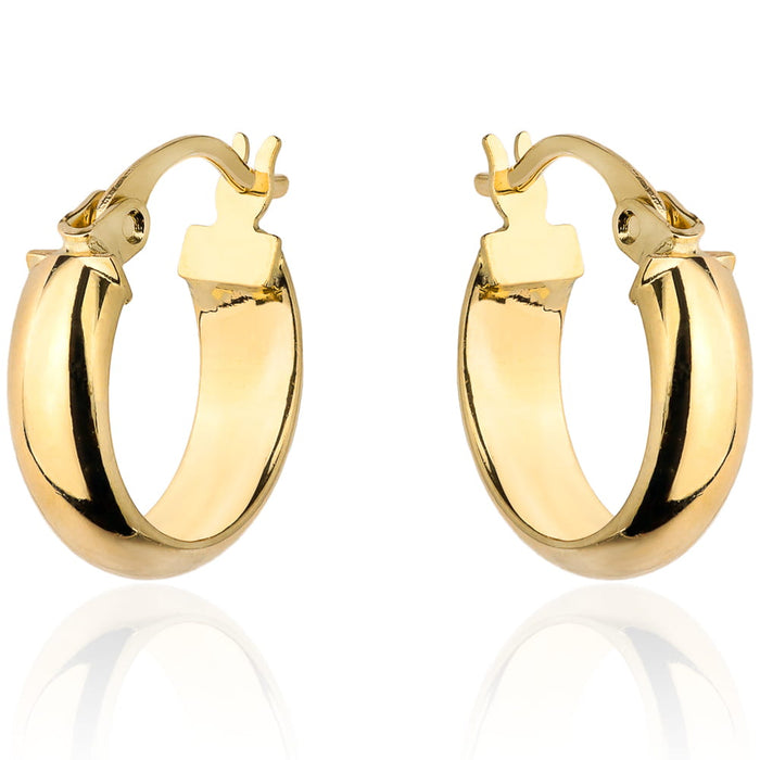 Cercei cerc netezi din aur cu închizătoare englezească