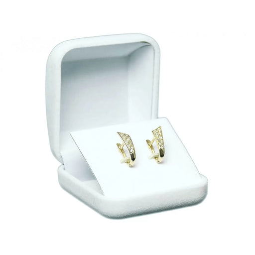 Cercei Aur 8K Trunchi cu Zirconiu – Eleganță Geometrică