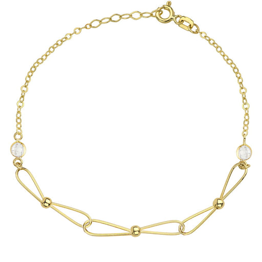 Bratara Lant cu Zale si Cristale- Aur 14k