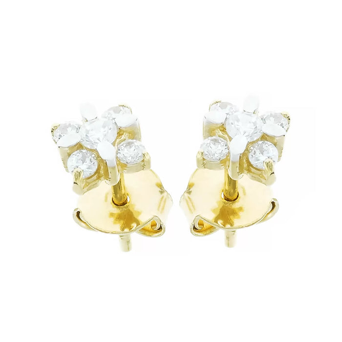 Cercei Aur 8K Floare cu Zirconiu