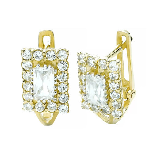 Cercei Aur 8K Ornați cu Pietre Prețioase