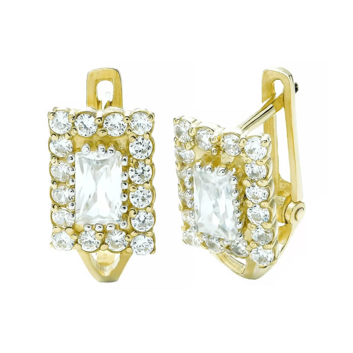 Cercei Aur 8K Ornați cu Pietre Prețioase