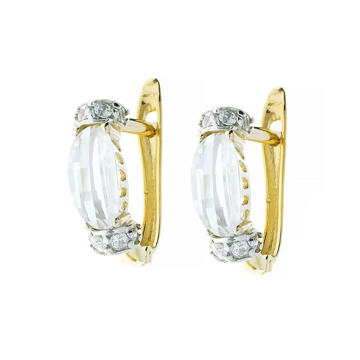 Cercei Aur 8K cu Piatră Mare, Design Imperial