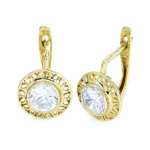 Cercei Rotunzi din Aur 8K cu Zirconiu